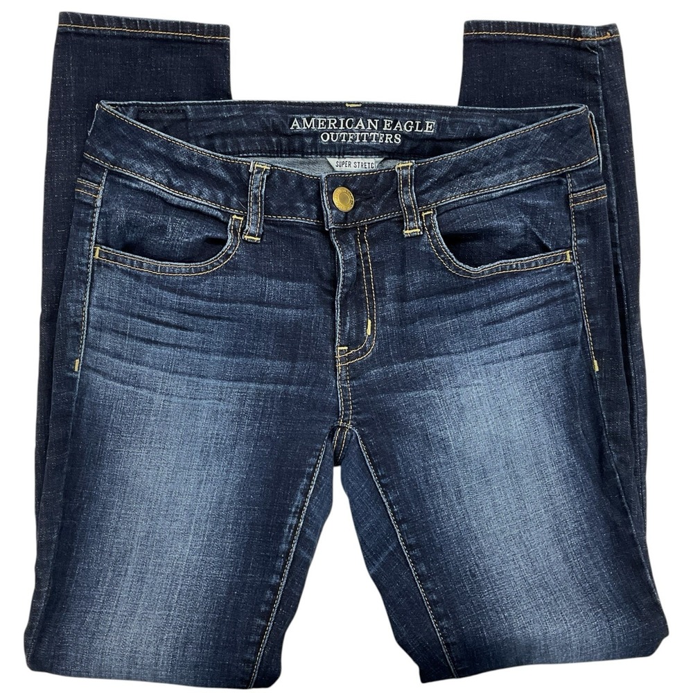 American Eagle Outfitters‎ Women's 6 Denim Dark Wash Jegging Jeans Super Stretch